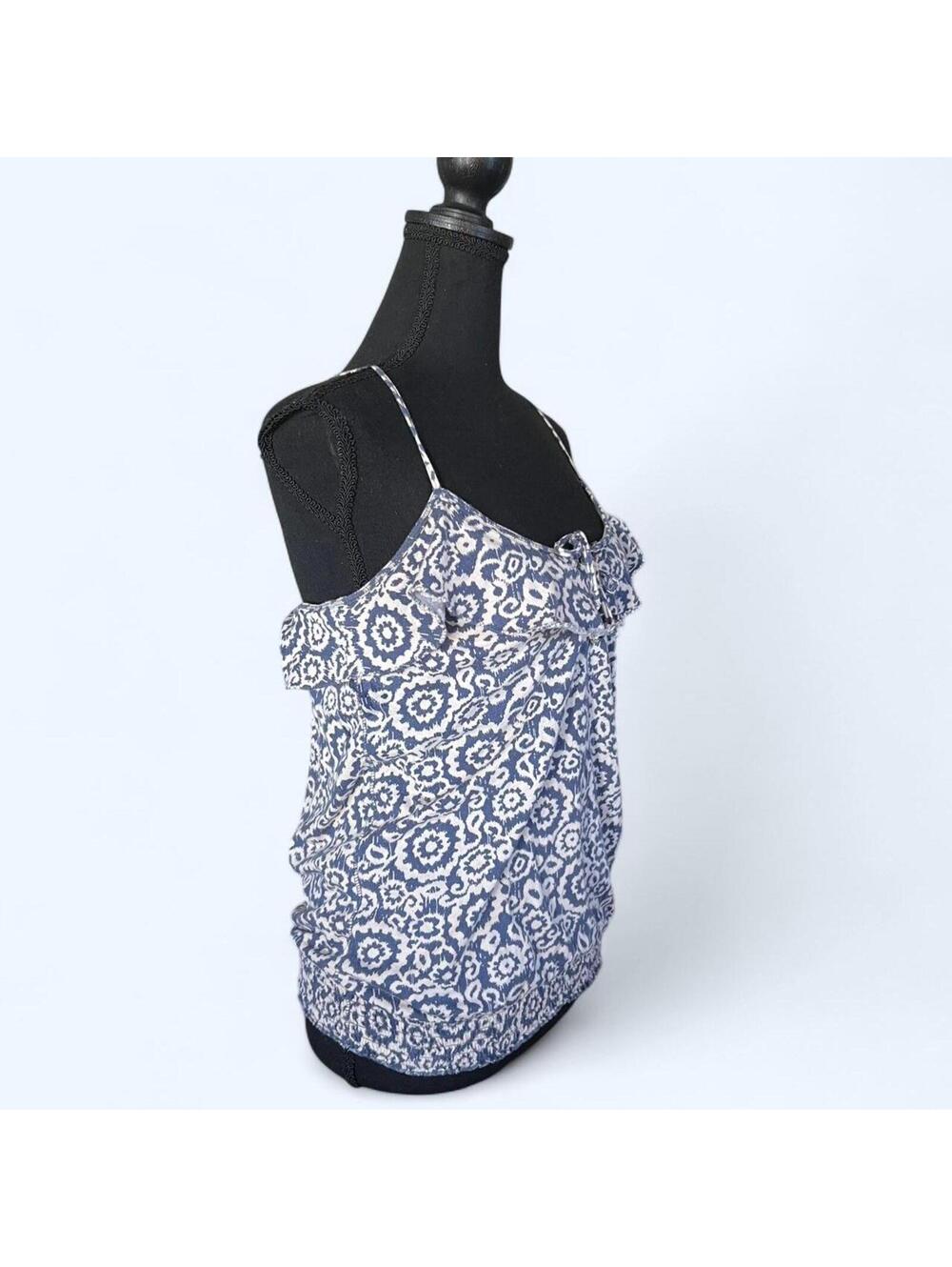 Vintage Y2K American Eagle Boho Blue Floral Tank Medium 🌿 - Picture 4 of 8